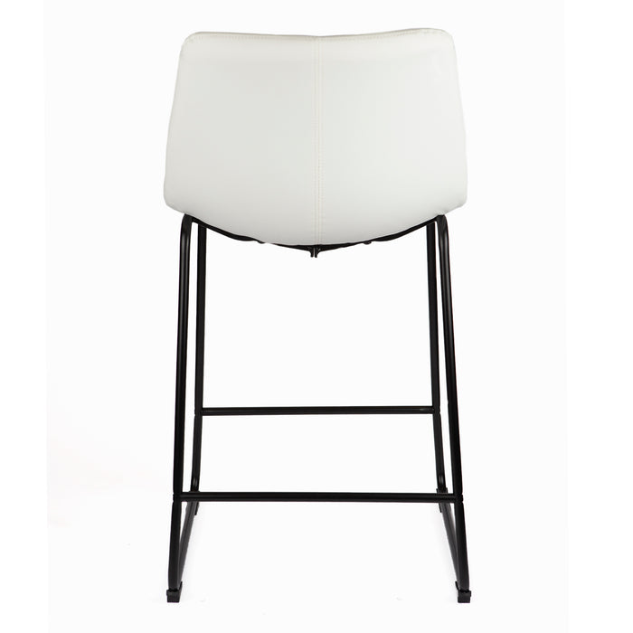Cleo 26" Counter Stool - Caramel Brown - SET OF 2 - White