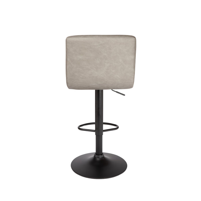 Clementine Adjustable Height Bar Stool with Black Structure - SET OF 2 - Modern Grey