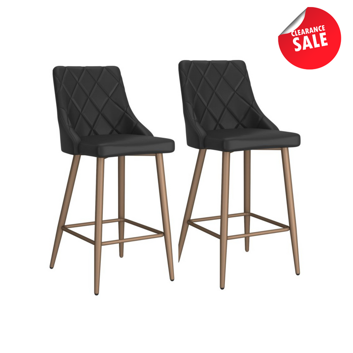 Antoine 26" Counter Stool - Black - Set of 2