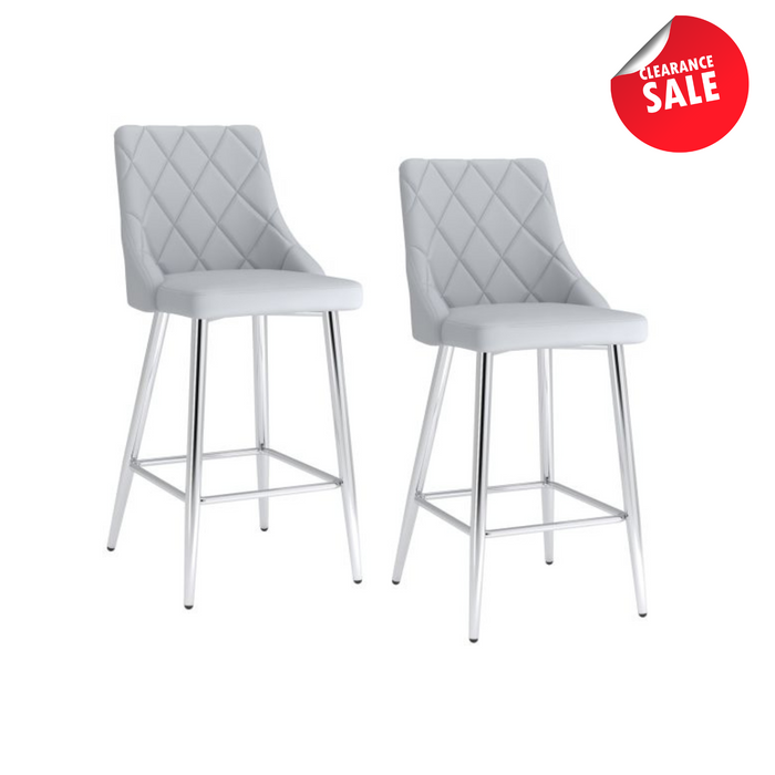 Devo 26" Counter Stool - Grey - Set of 2