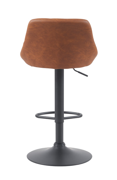 Janice Leatherette Bar Stool - SET OF 2 - Tan with Black Base