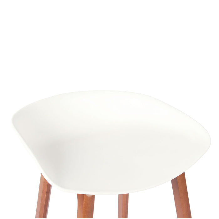 Connor 26" Polypropylene Counter Stool - White with Walnut Legs - SET OF 2