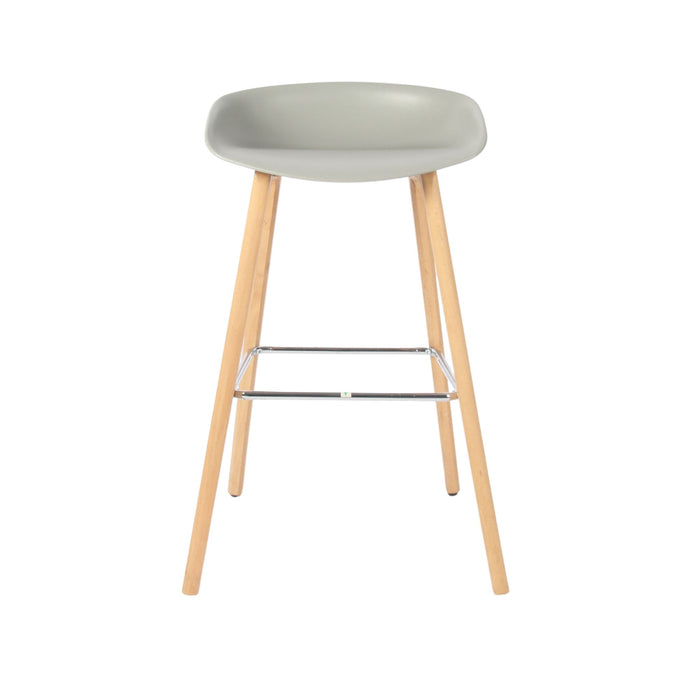Connor 26" Polypropylene Counter Stool - Grey with Natural Wood Legs - SET OF 2