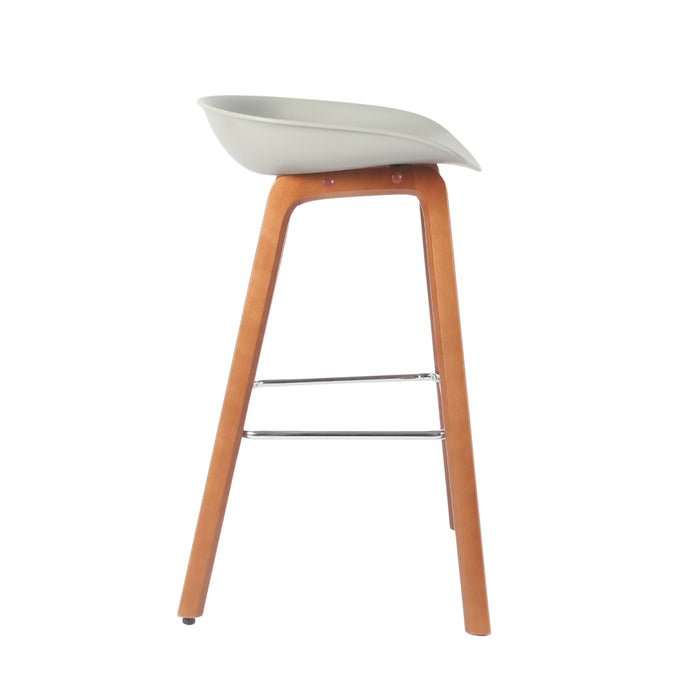 Connor 26" Polypropylene Counter Stool - Grey with Walnut Legs - SET OF 2