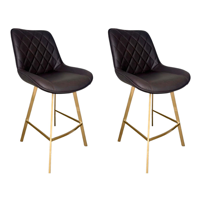 Stanley 26" Counter Stool - Moka with Golden Legs - SET OF 2