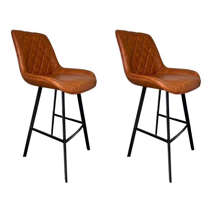 Stanley 26" Counter Stool - Tan with Black Legs - SET OF 2