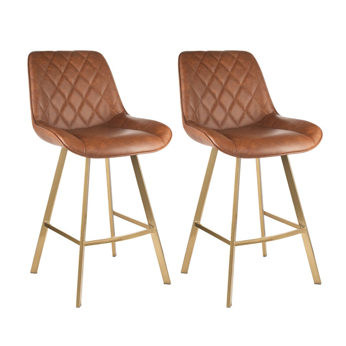 Stanley 26" Counter Stool - Tan with Golden Legs - SET OF 2