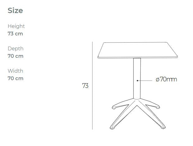 Quatro Outdoor Folding Table 27" X 27" By Ezpeleta - White