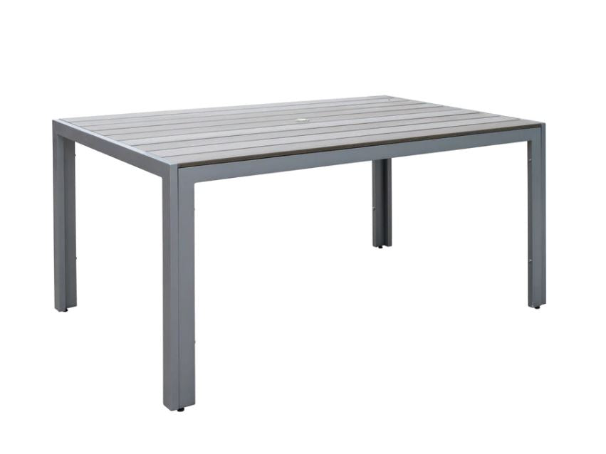 Rectangular Patio Dining Table with 6 Town Armchair (Anthracite)