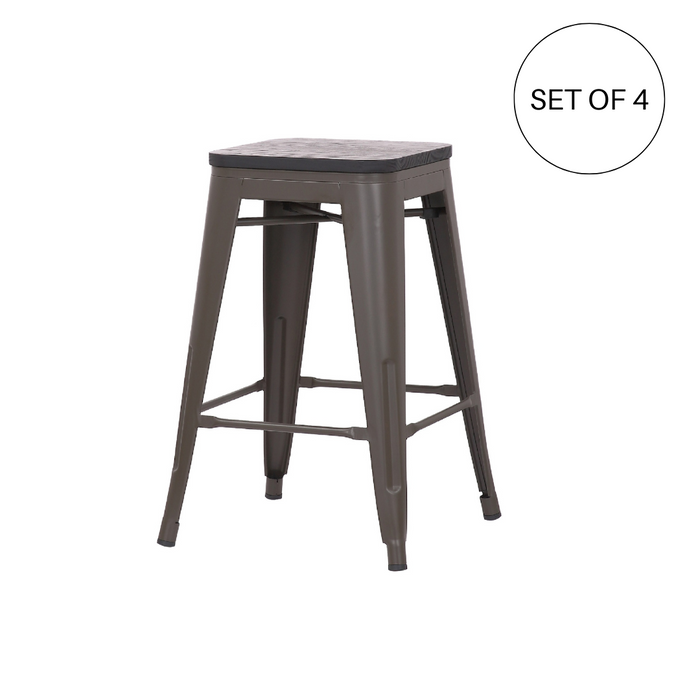 Falcon 24" Metal Counter Stool Antique Expresso - SET OF 4