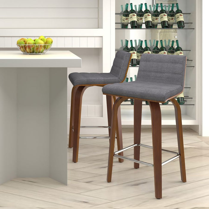 Moreno 26" Counter Stool Charcoal with walnut legs