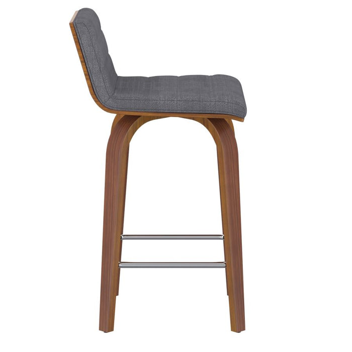Moreno 26" Counter Stool Charcoal with walnut legs