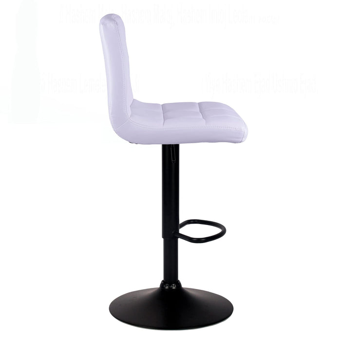 Clementine Adjustable Height Bar Stool with Black Structure - SET OF 2 - White