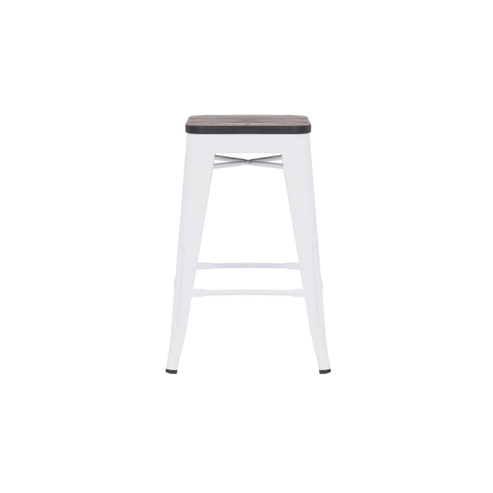 Falcon 24" Metal Counter Stool Glossy White - SET OF 4