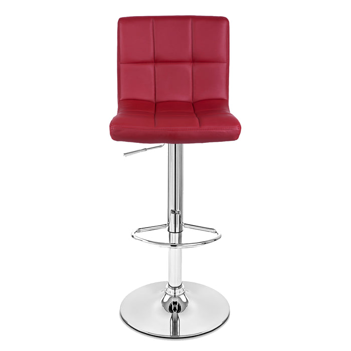 Clementine Adjustable Height Bar Stool - SET OF 2 - Deep red