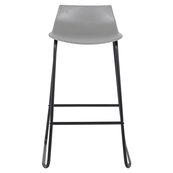 Amelia 28" Bar Stool with PP Seat (Gray with Black Legs) - Set of 2