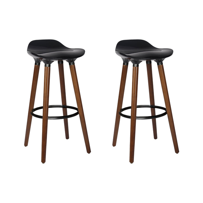 Vienna 26" ABS Counter Stool - Black with Black and Walnut Legs - SET OF 2
