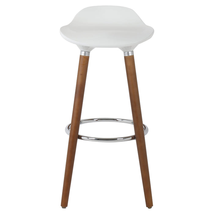 Vienna 26" ABS Counter Stool - White with Walnut Legs - SET OF 2