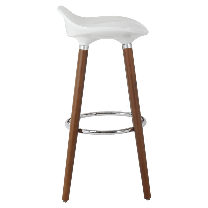 Vienna 26" ABS Counter Stool - White with Walnut Legs - SET OF 2