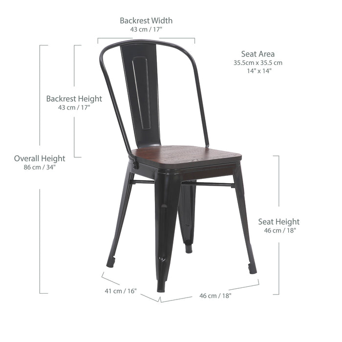Robert Metal Dining Chair Glossy Black - SET OF 4
