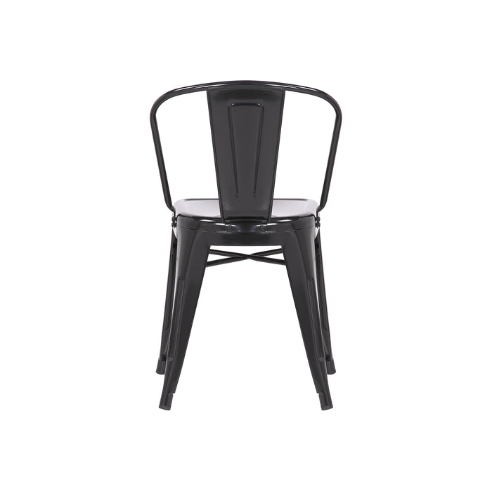 Caleb Metal Dining Chair - Glossy Black - SET OF 4