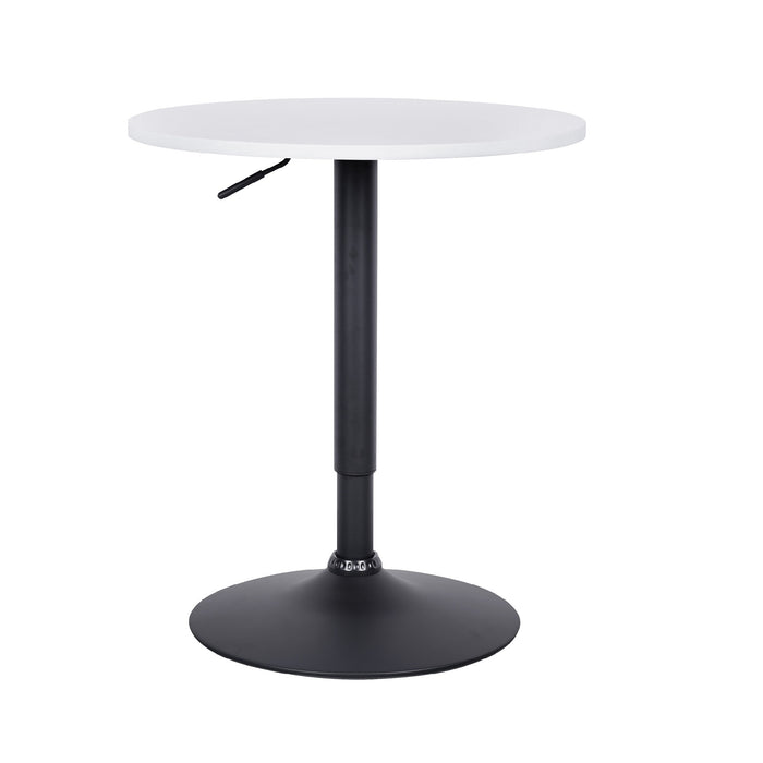 Hope Adjustable Height Pub Table with White Top and Black Base