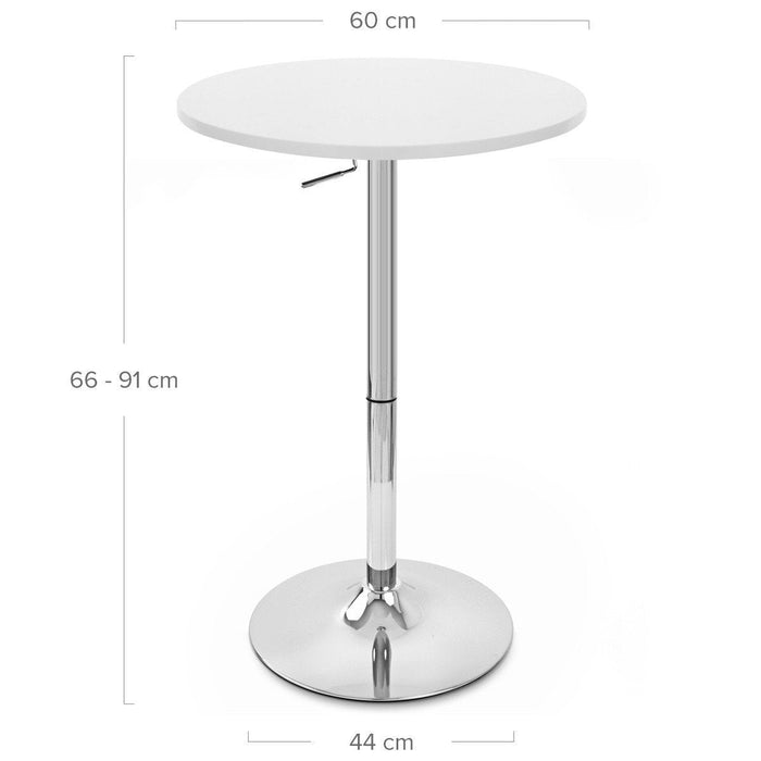 Hope Adjustable Height Pub Table with White Top