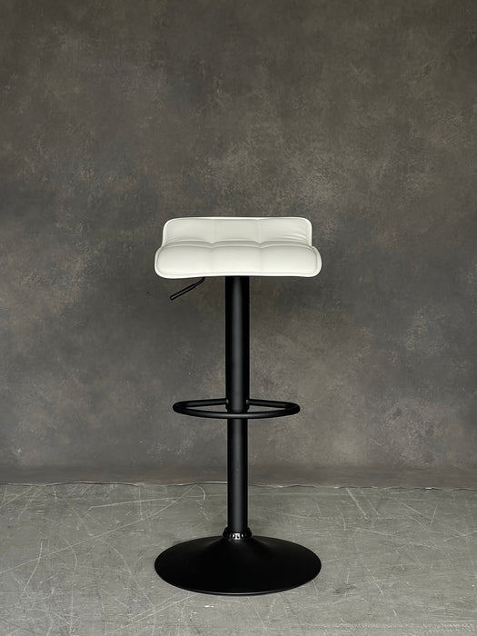 Patricia Adjustable Height Bar Stool - SET OF 2 - White with Black Structure