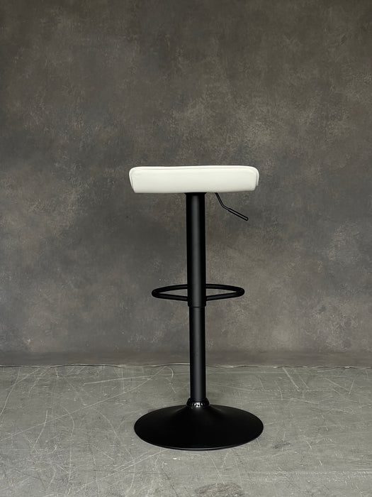 Patricia Adjustable Height Bar Stool - SET OF 2 - White with Black Structure